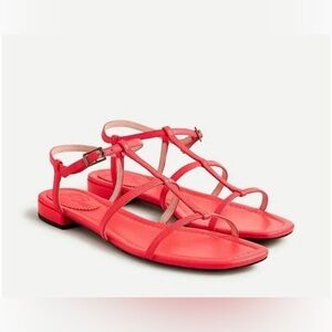 J. Crew Vibrant Red Strappy Sandals